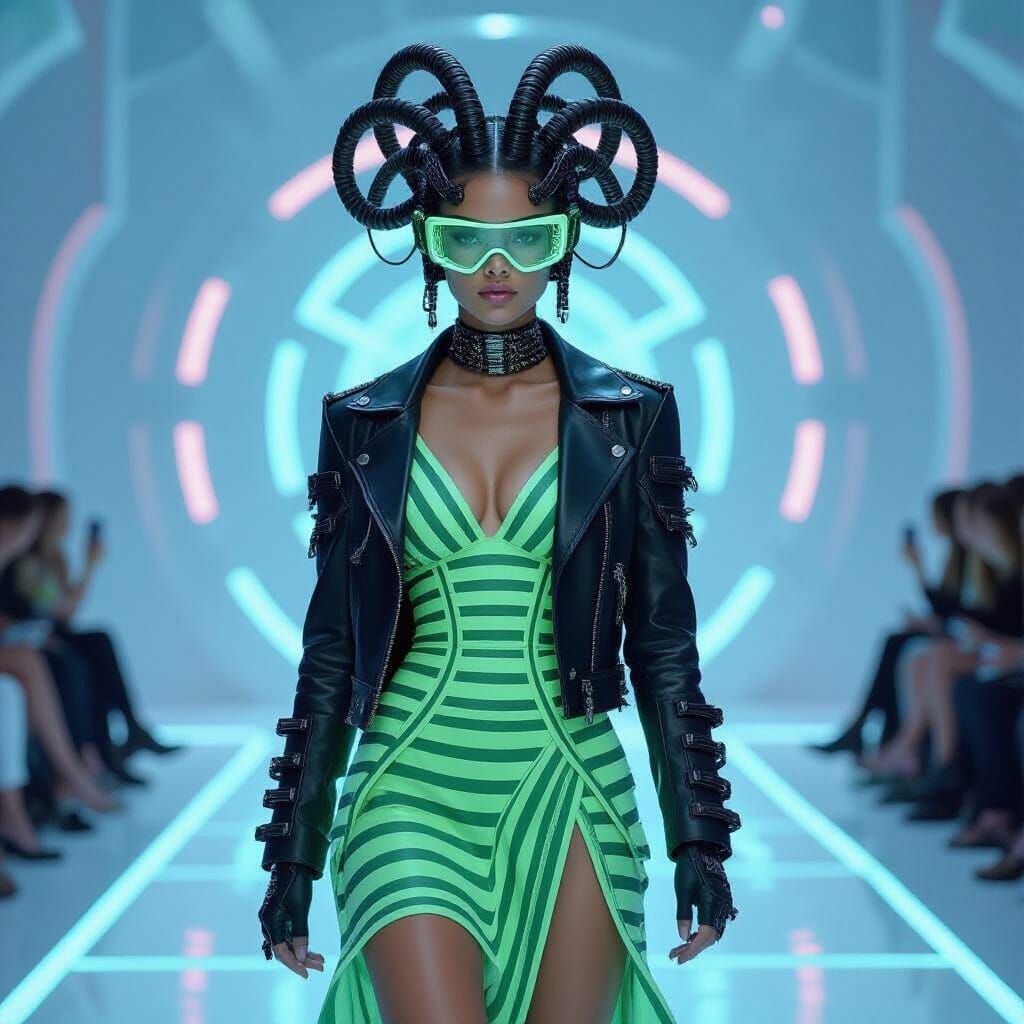 Futuristic Model with Alien Biomechanical Hair