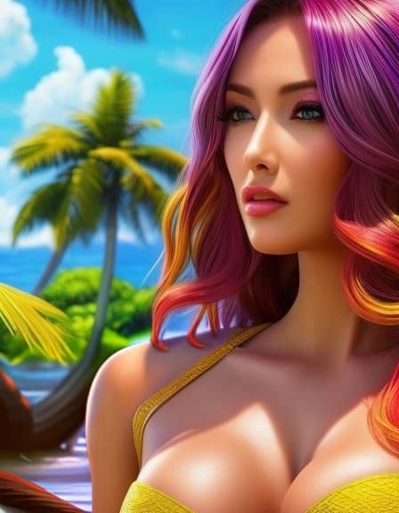 Beautiful Woman in Paradise