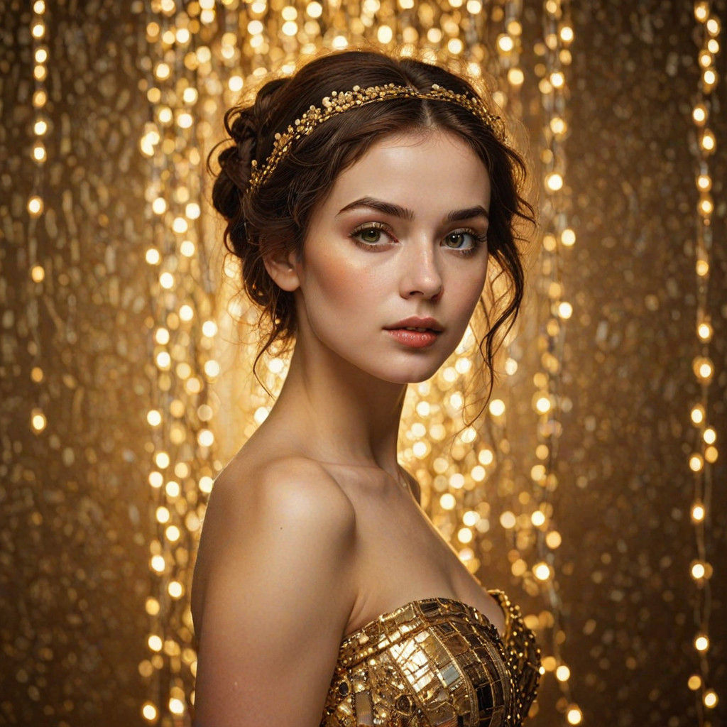 Golden Goddess in Klimt Style