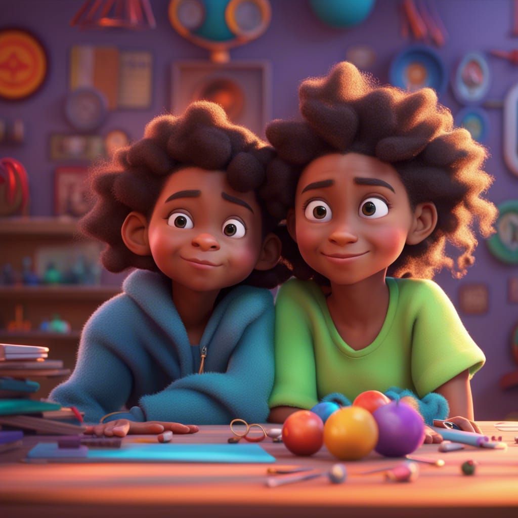 Expressive Child Portrait in 3D Digital Art Style