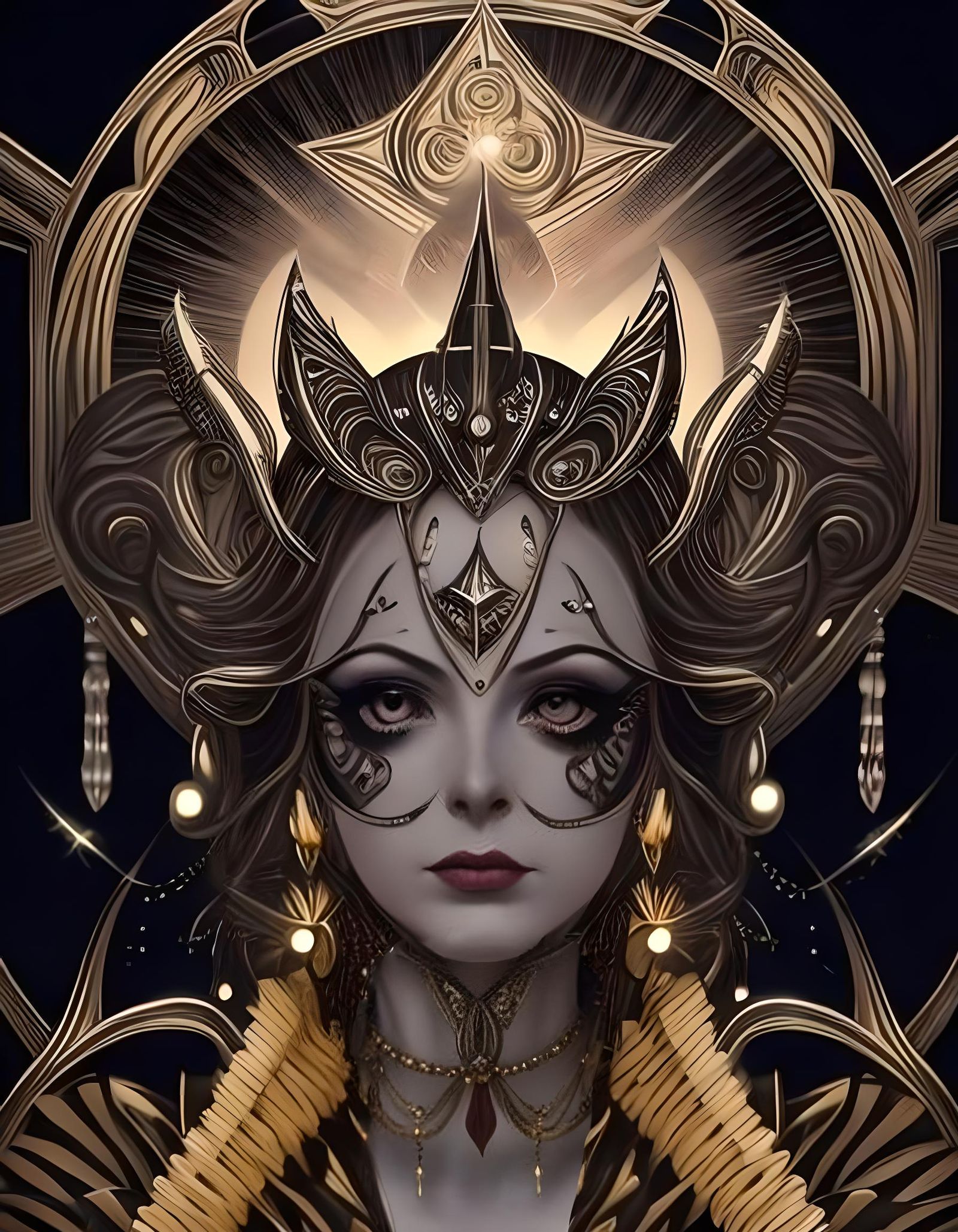 Elegant Art Deco Woman in Metropolis Style