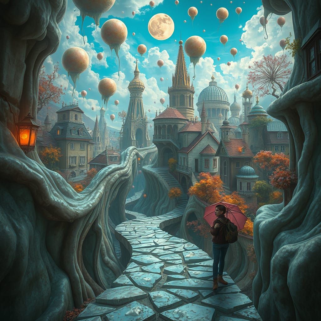 Surreal Dreamscape in Whimsical Abstraction