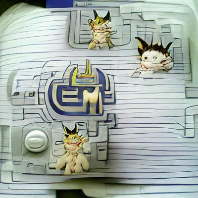 AI Generated Meowth Digimon Character