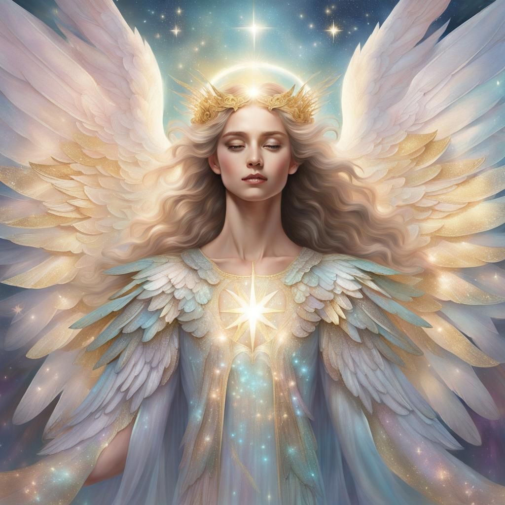 Radiant Angel with Shimmering Wings