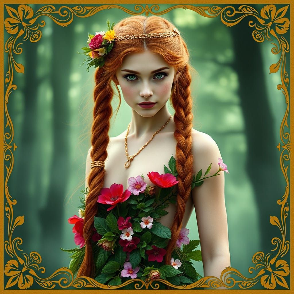Ethereal Forest Nymph in Vibrant Floral Braids