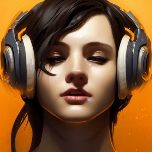 Smiling DJ Portrait in Art Nouveau Style