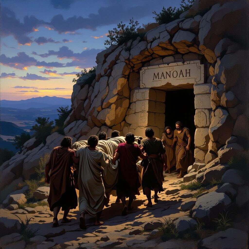 Samson's Family Carries Him to His Tomb in Twilight