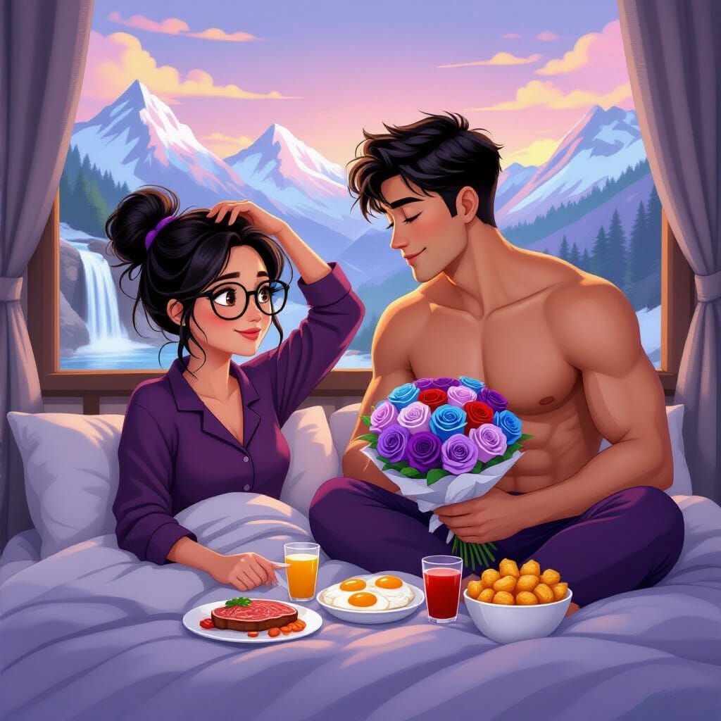 Romantic Surprise: Breakfast with Mountain View