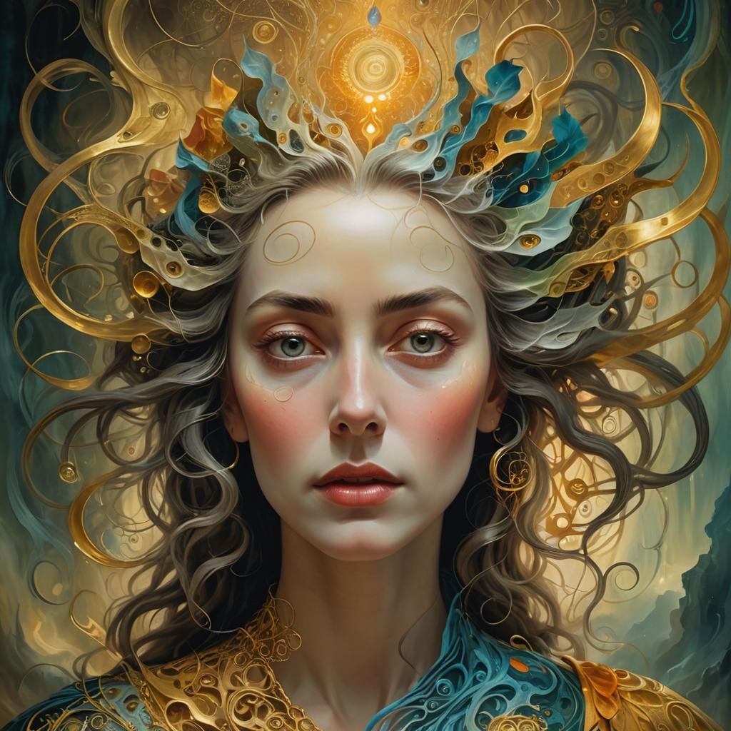 Surreal Dreamlike Portrait in Dark Fantasy Style