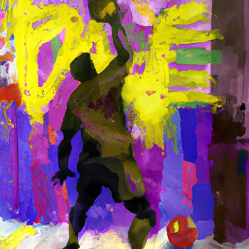 Volleyball Player in Graffiti Art at the MoMA