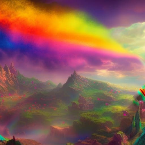 Fantastical Easter Rainbow Pastel Concept Art