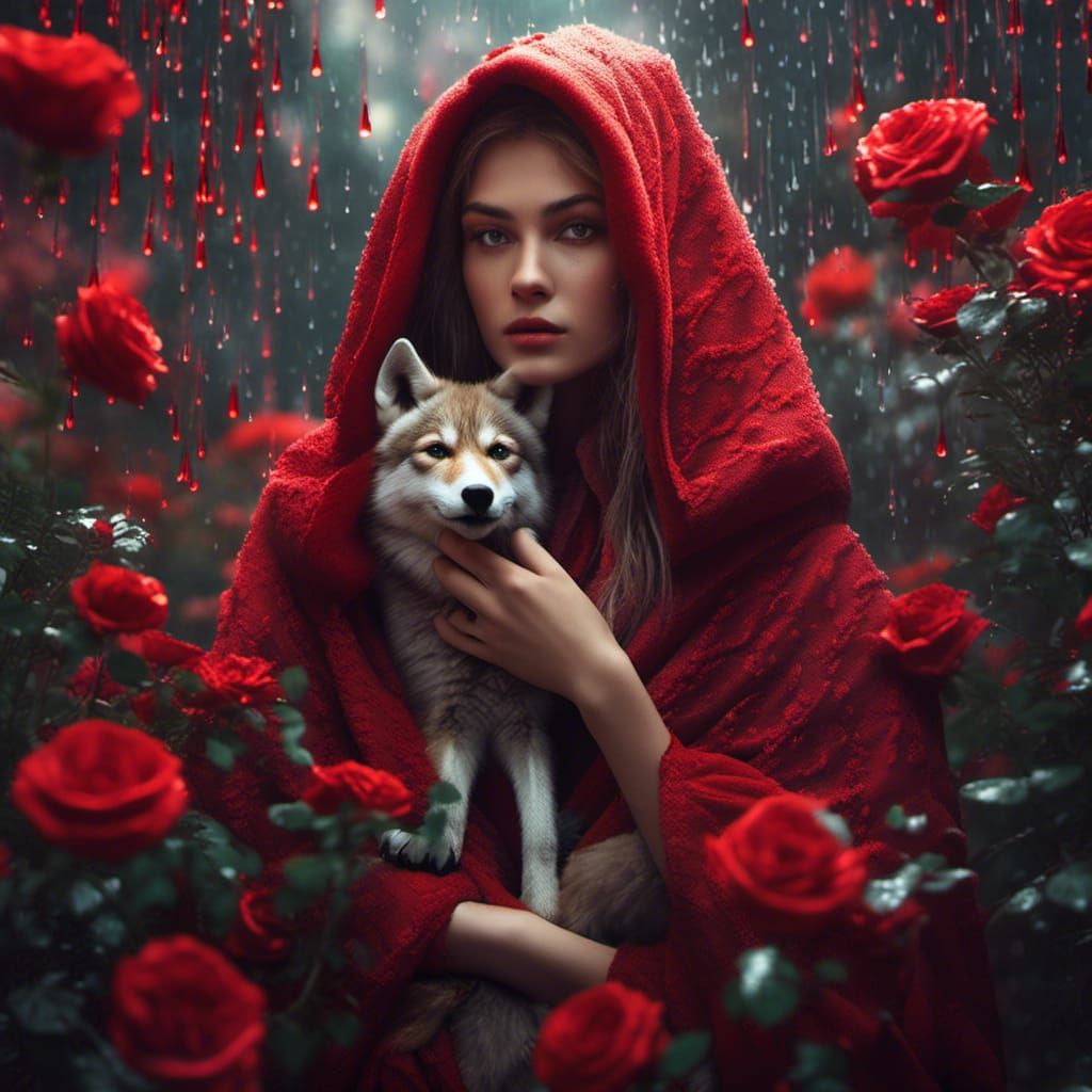 Red Riding Hood with her Baby Wolf