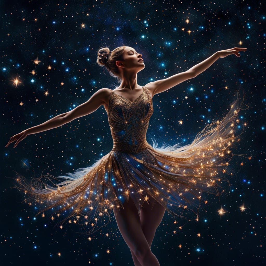 Ballerina of Stars Dancing in the Night Sky