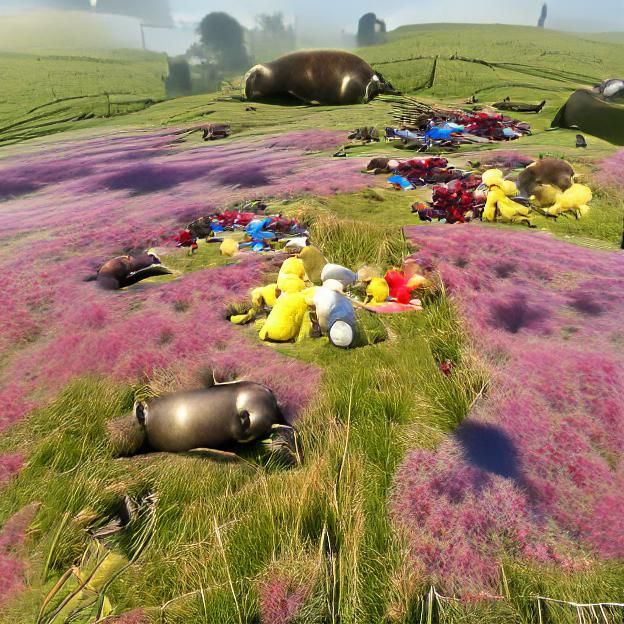 Disturbing Teletubbies Scene in Meadow