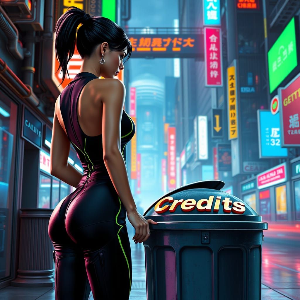 Hyperrealistic Cityscape with Futuristic Credits Collector
