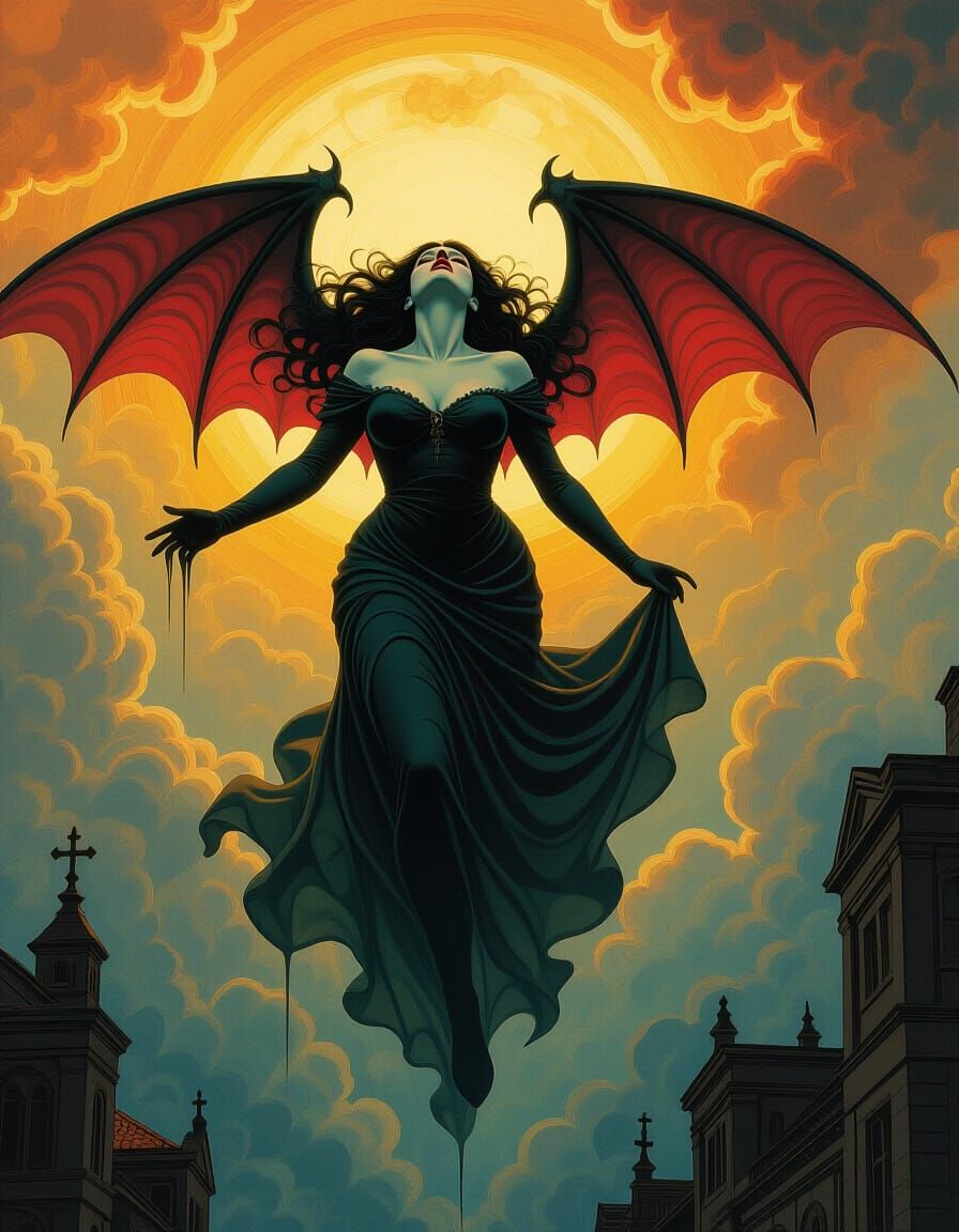 Voluptuous Figure Descends into Madness as Impasto Painting