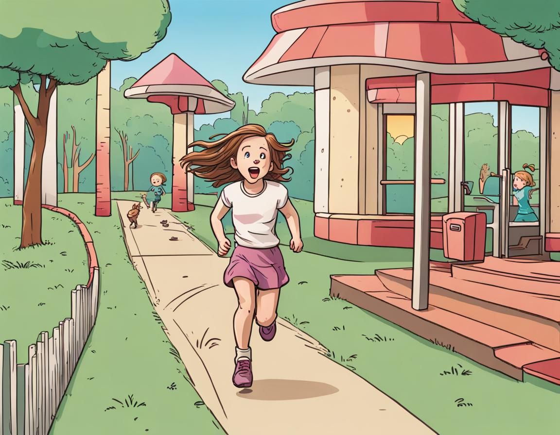 Rachel ran right until she realized she was running round and round