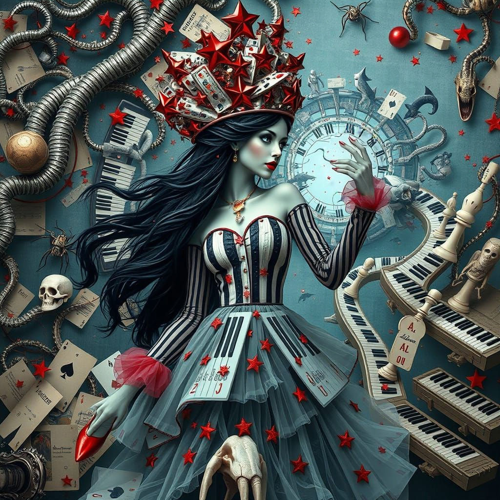 Chimeric Woman in Steampunk Laboratory