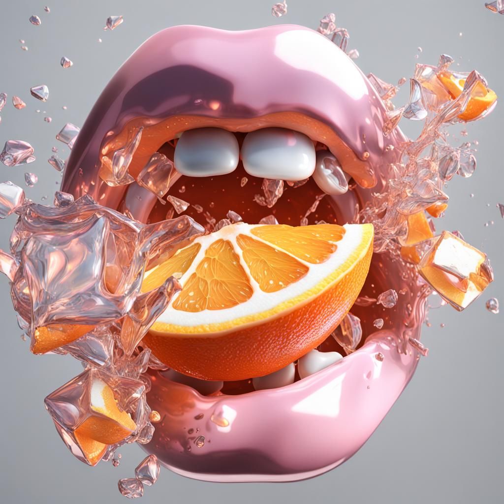 Shattered Glass Orange with Iridescent Hues