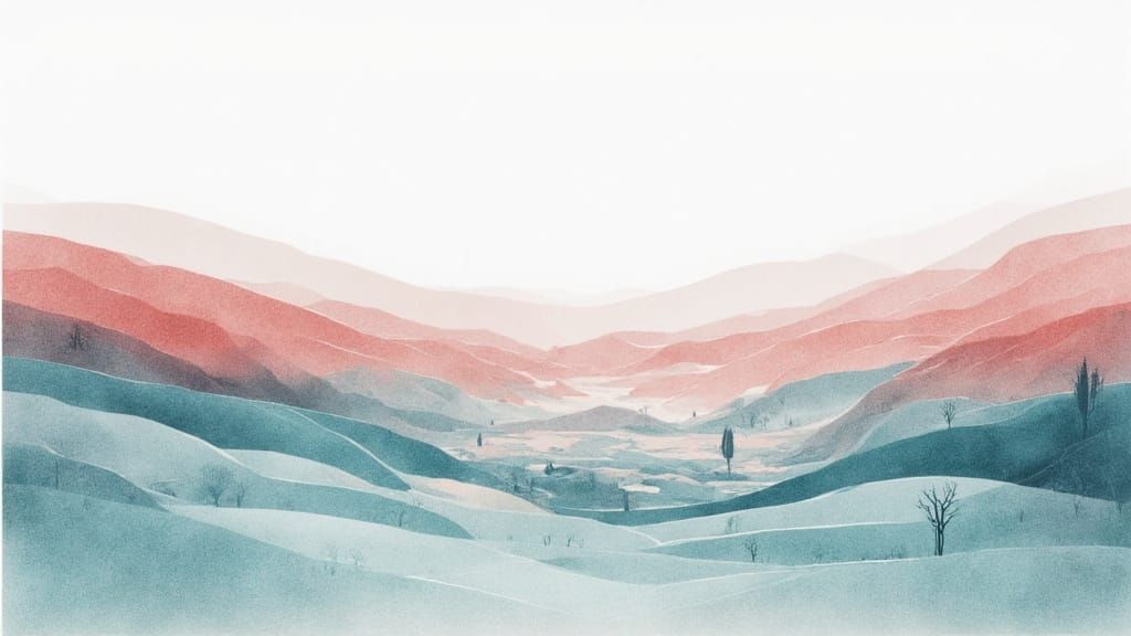 Minimalist Landscape in Soft-Focus Frost Style