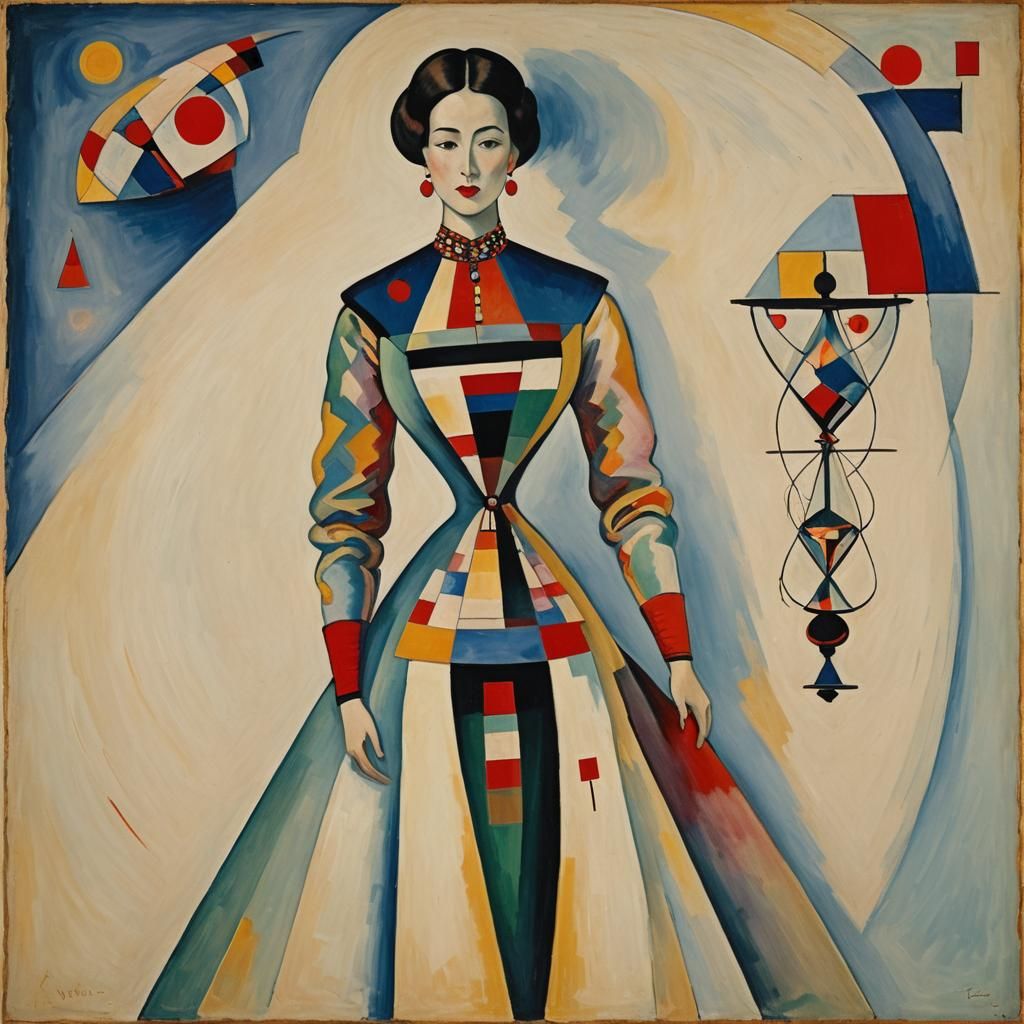 Hourglass Woman in Kandinsky Style