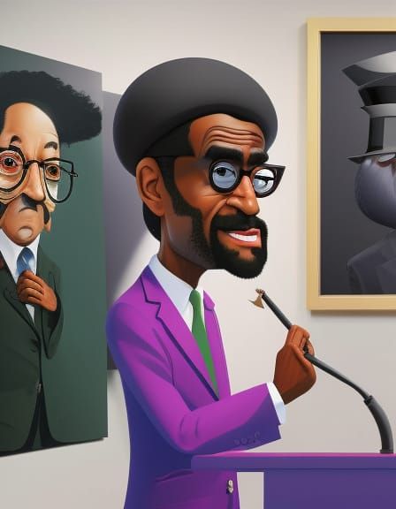 Energetic Professor Caricature in Cartoon Style