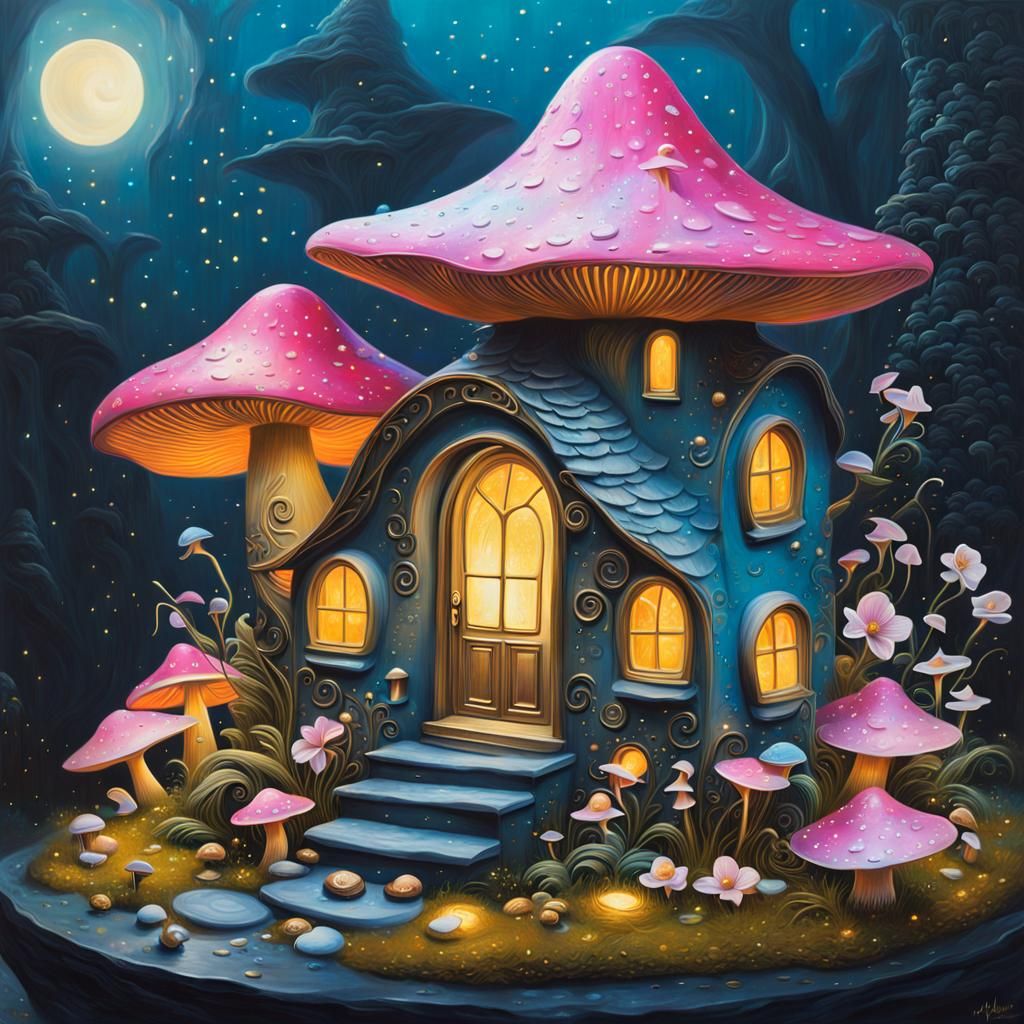 Enchanted Flower Fairy House with Gold Embossing