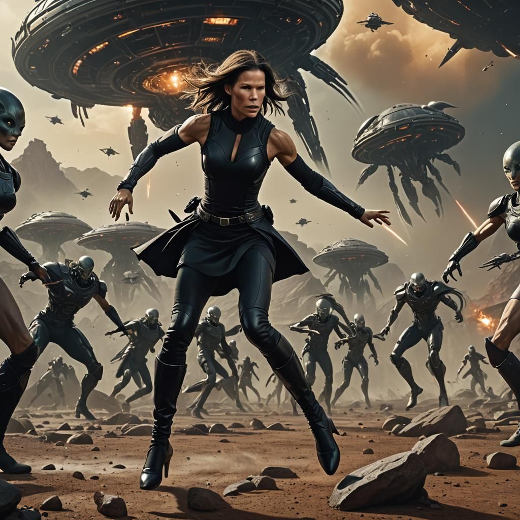Rhona Mitra Ballerina Battles Aliens: Fantasy Concept Art