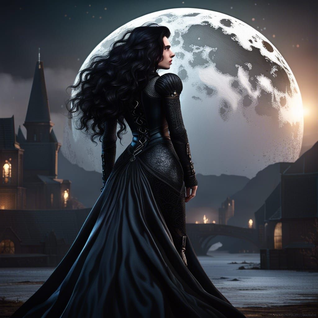 Yennefer of Vengerburg Portrait with Exploding Moon