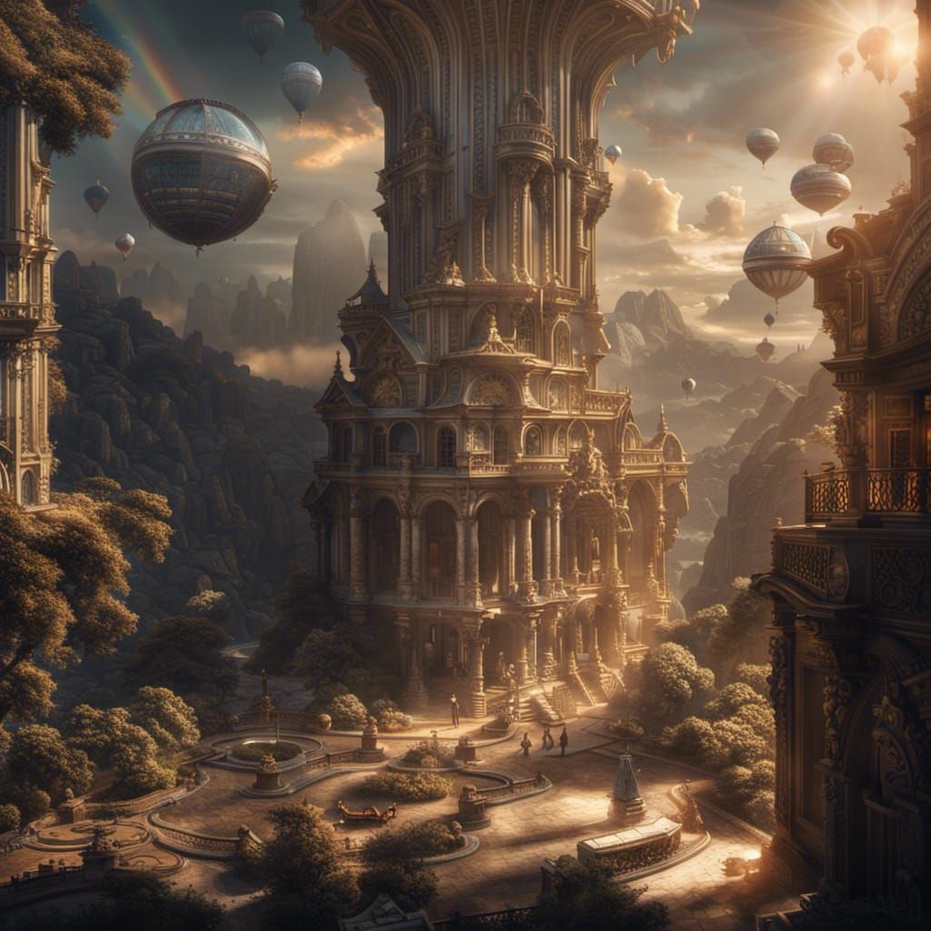 Dramatic Maximalist Digital Matte Painting