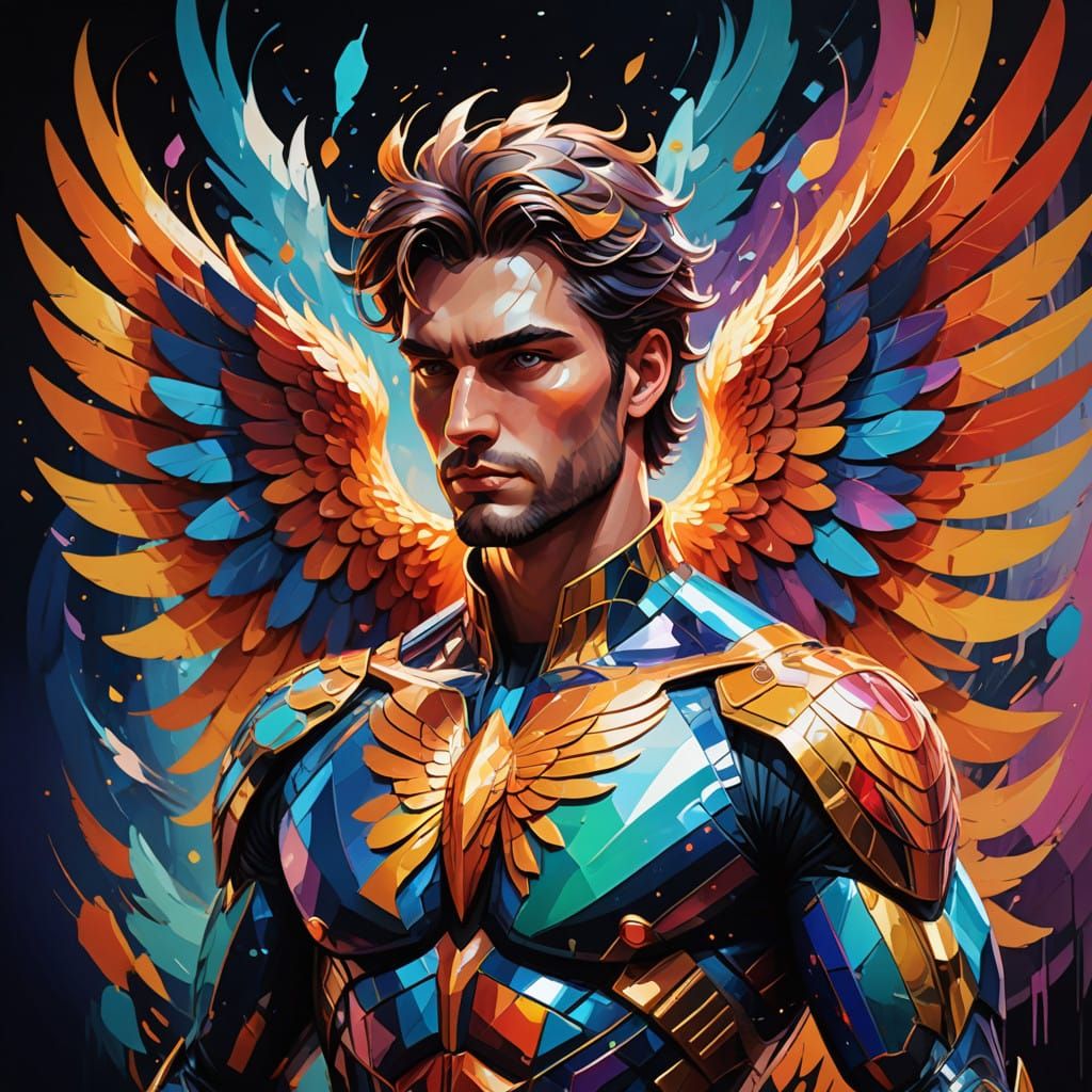 Ethereal Male Form Radiates Unconditional Love in Vibrant, I...