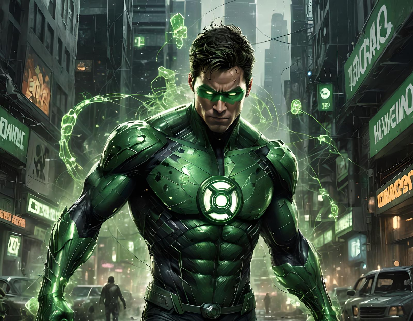 Green Lantern Kyle Rayner: Hyperdetailed Matte Painting