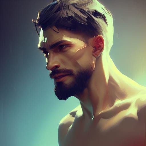 Detailed Male Portrait in Hyperrealistic Digital Art Style
