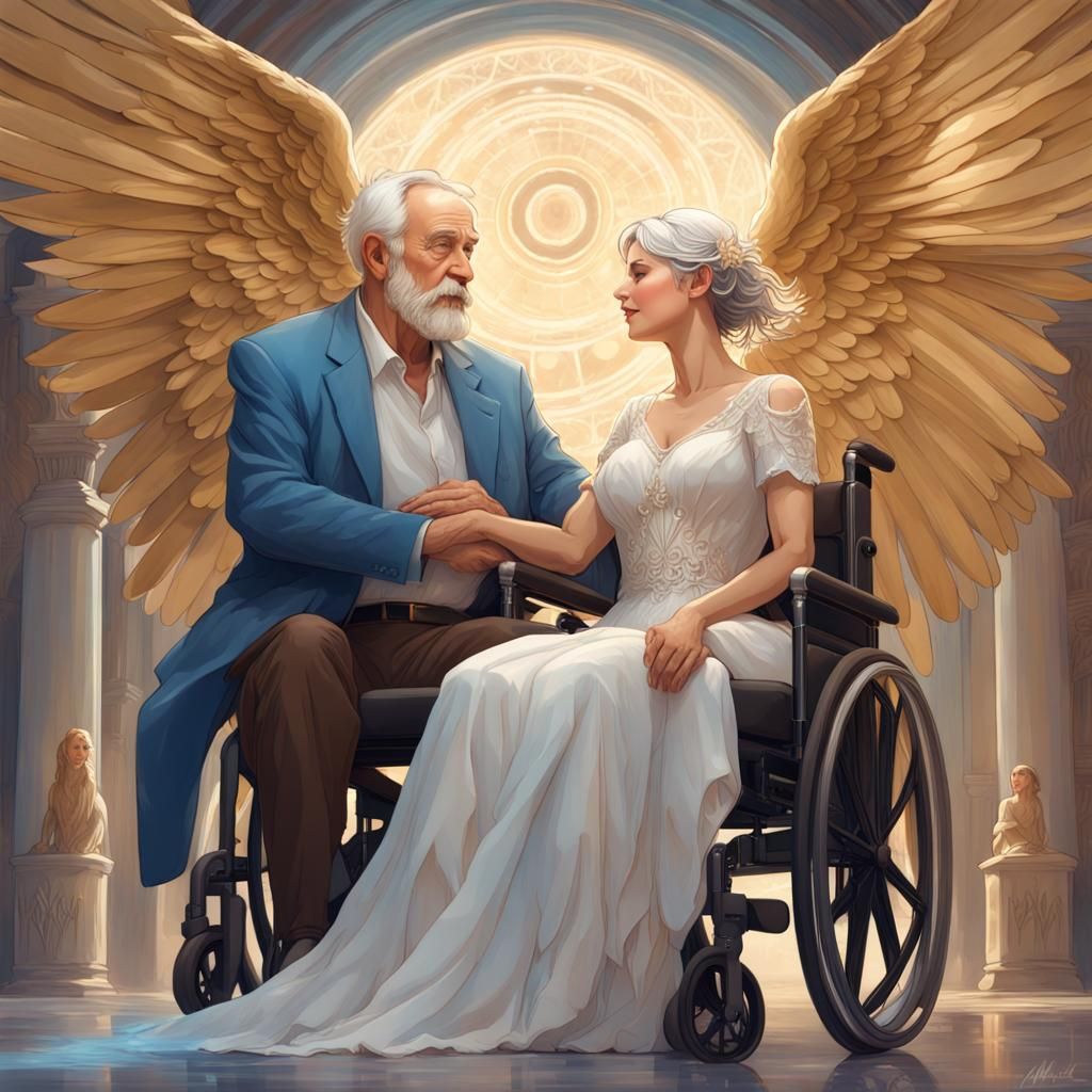 Angel Father Shares Wedding Dance: Artstation Portrait