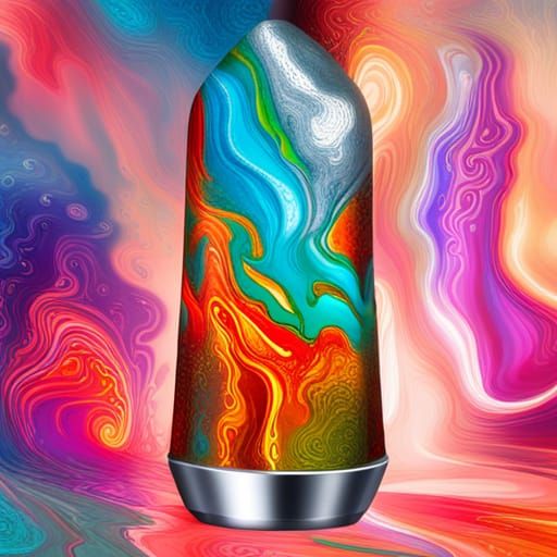 Psychedelic Lava Lamp with Metallic Colors
