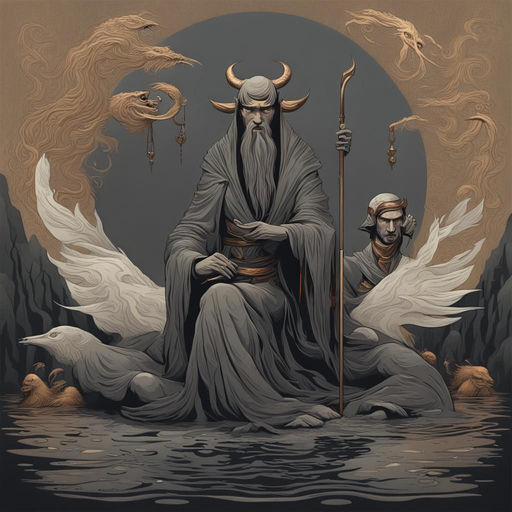 Charon in Editorial Illustration Style