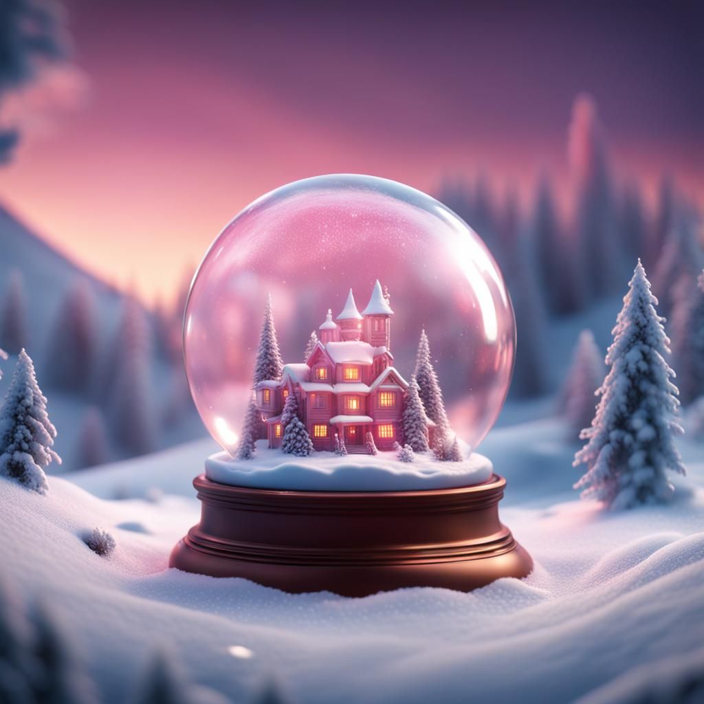 Photorealistic Christmas Snowglobe with Tiny People