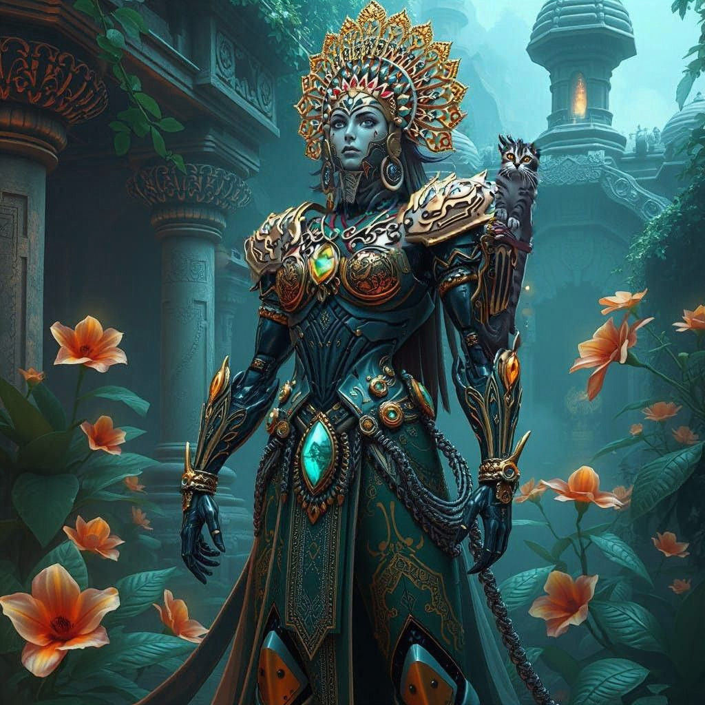 Cyborg Indian Princess Warrior Robot