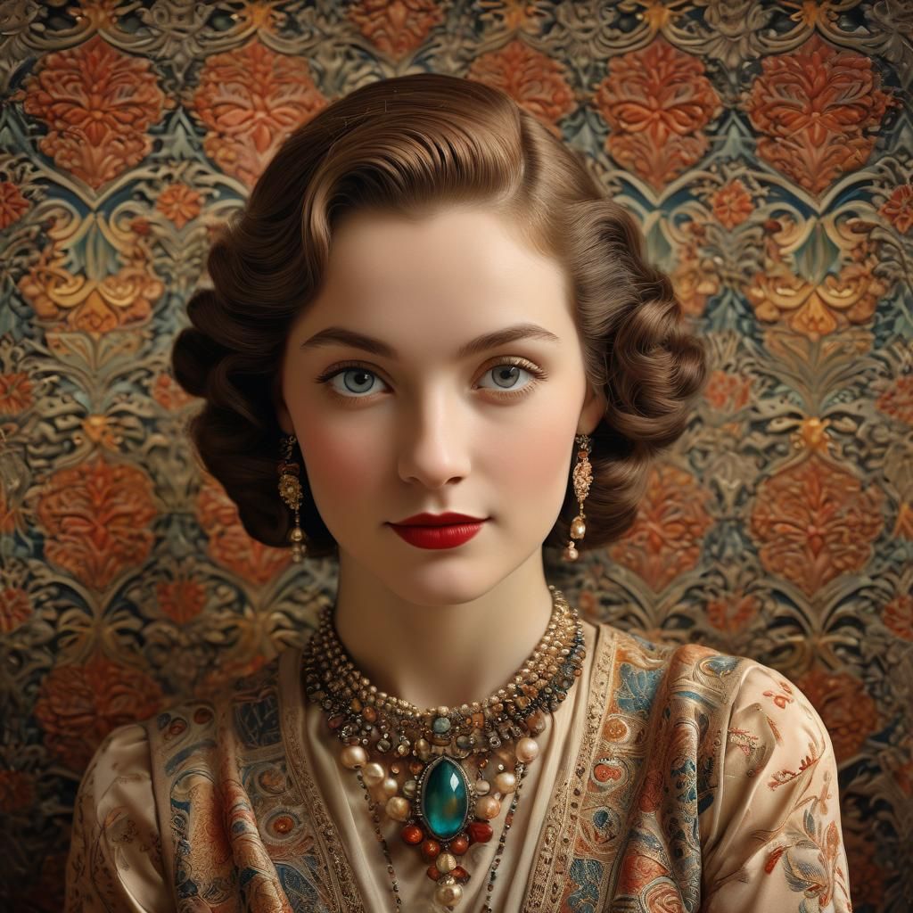 1930s Woman Portrait in Hyperrealistic Style