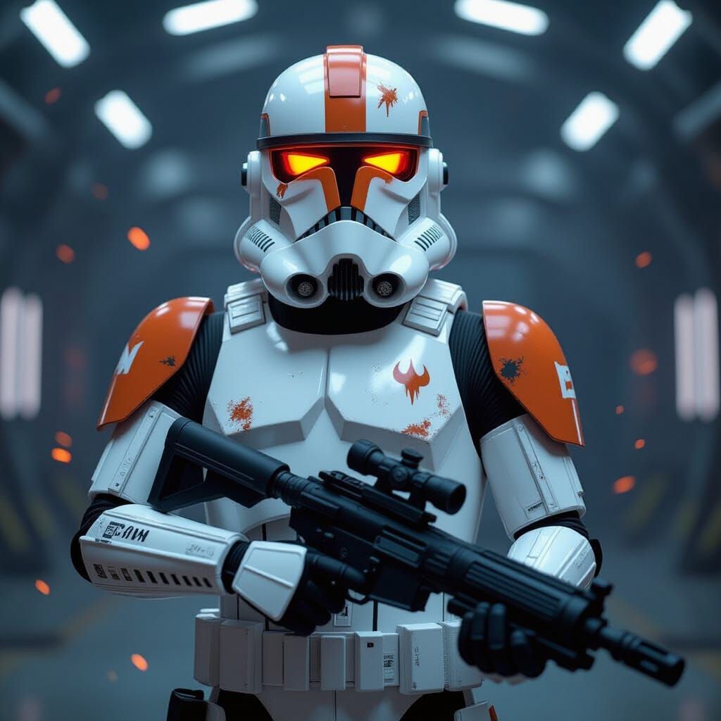 Clone Trooper with Orange Accents and Spitfire Decal