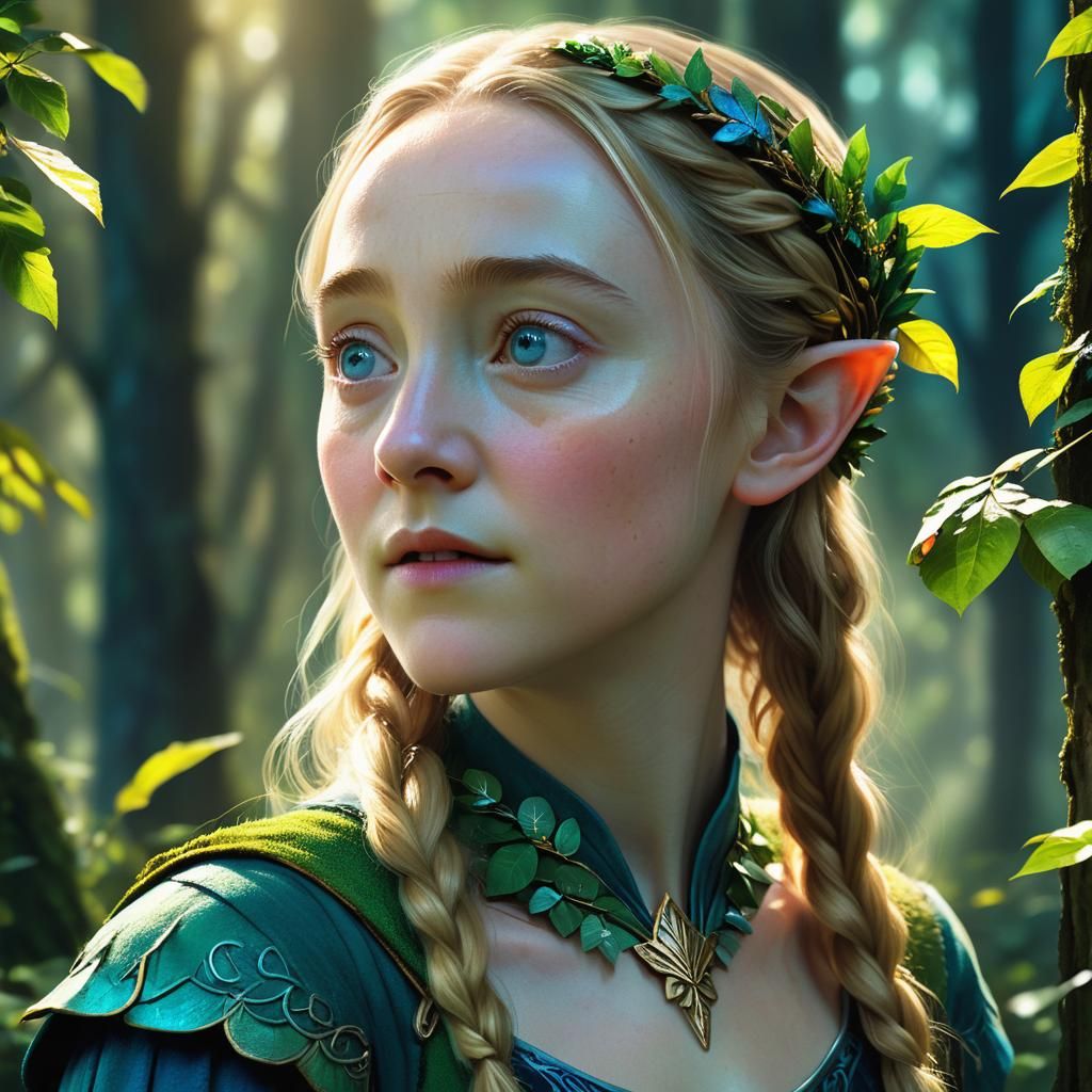 Saoirse Ronan as Elf in Mystical Forest