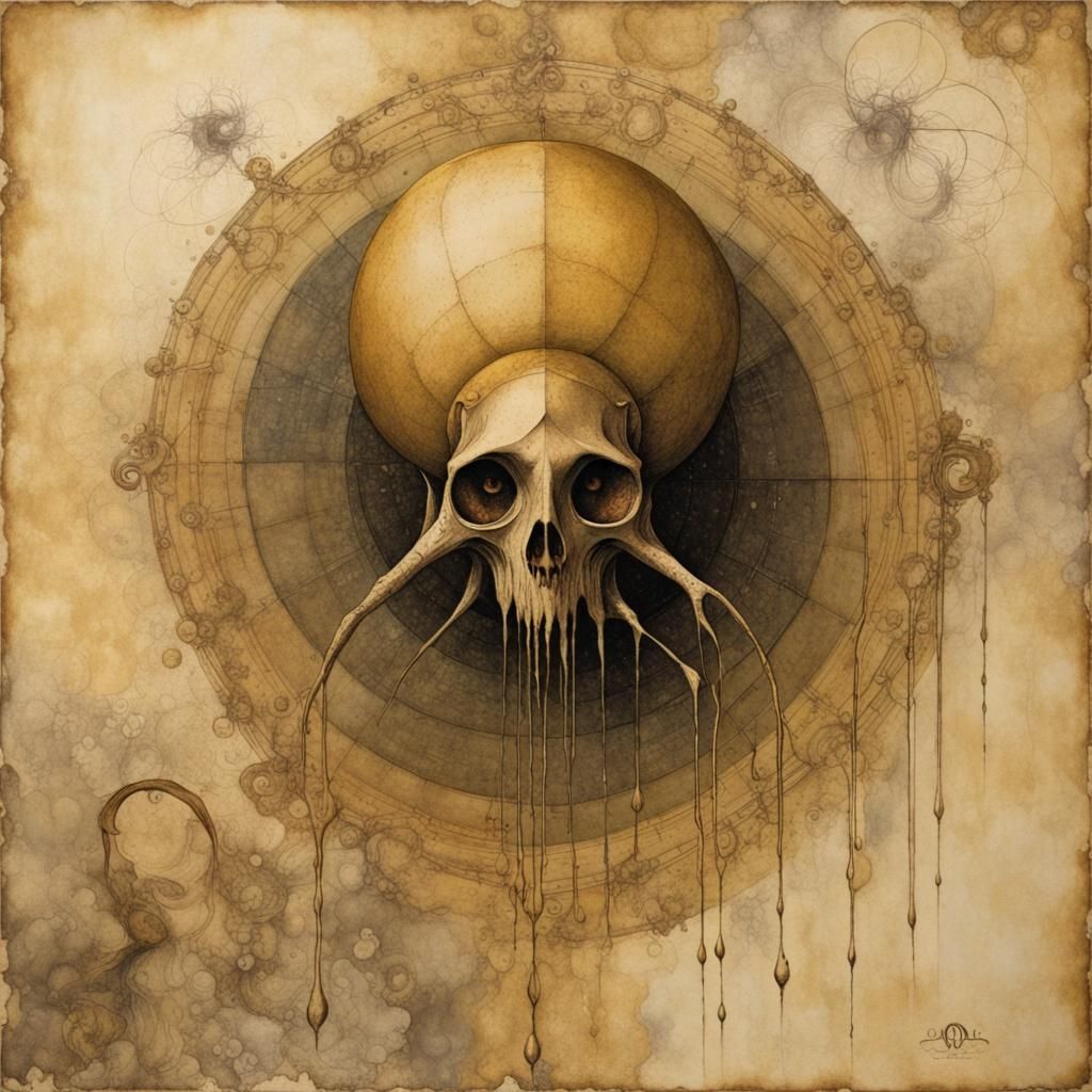 Eldritch Golden Ratio Scroll in Painterly Style