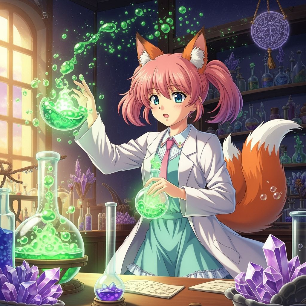 Anime Girl Sprouts Fox Tail and Ears After Potion Mishap
