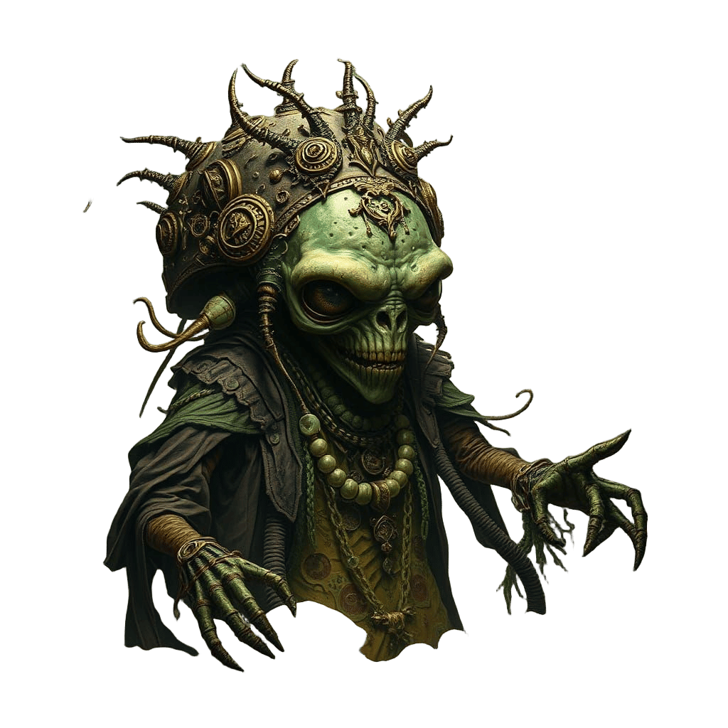 Grotesque Cuboid Alien in Biomechanical Surrealism