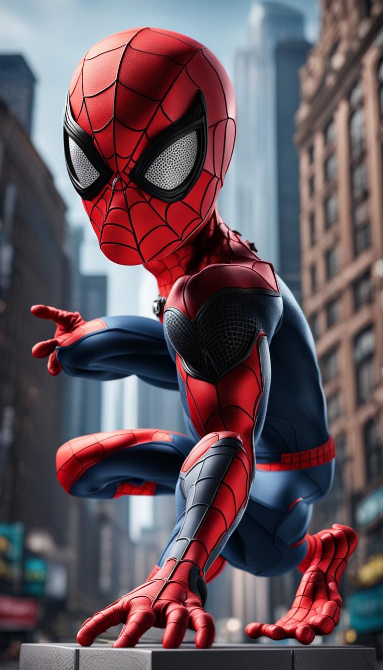 Spiderman Funko Pop Artstation Render