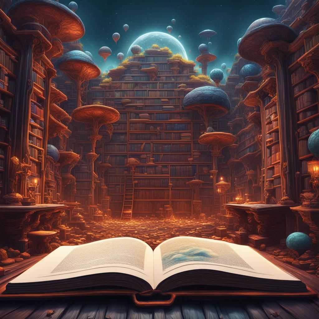 Surreal Book in One-Point Perspective