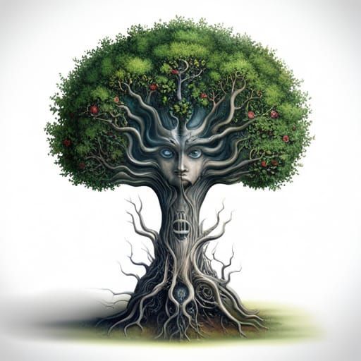 Biomechanical Garden of Eden in Giger Style