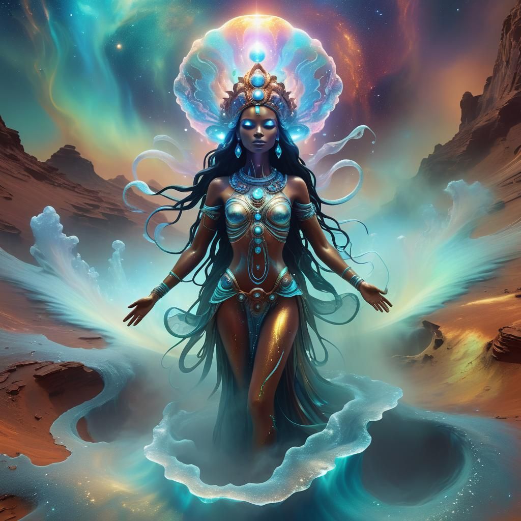 Goddess on Mars in Cosmic Visionary Art