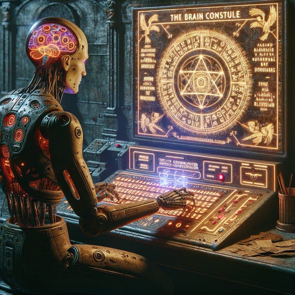 Cyberpunk Android Priest at Brain Console