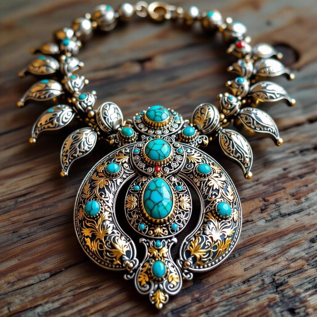 Klimt-Inspired Southwest Native American Necklace Design